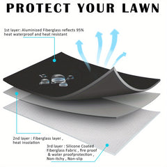 Portable Fireproof Grill Pad Square Heat Resistant Mat for Outdoor BBQ