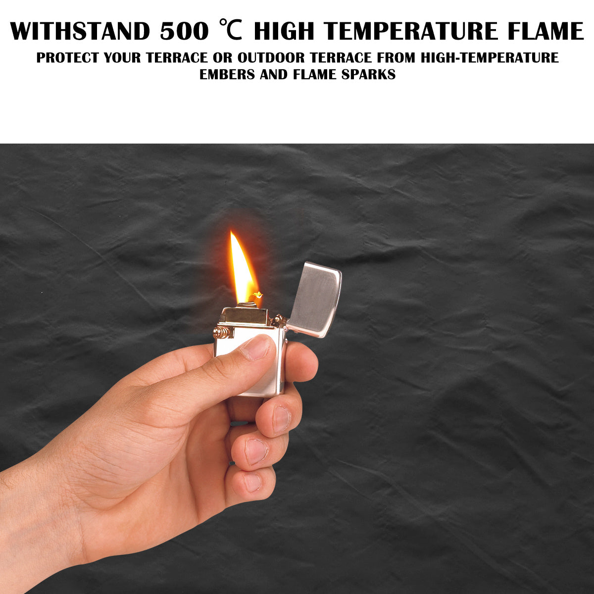 Portable Fireproof Grill Pad Square Heat Resistant Mat for Outdoor BBQ