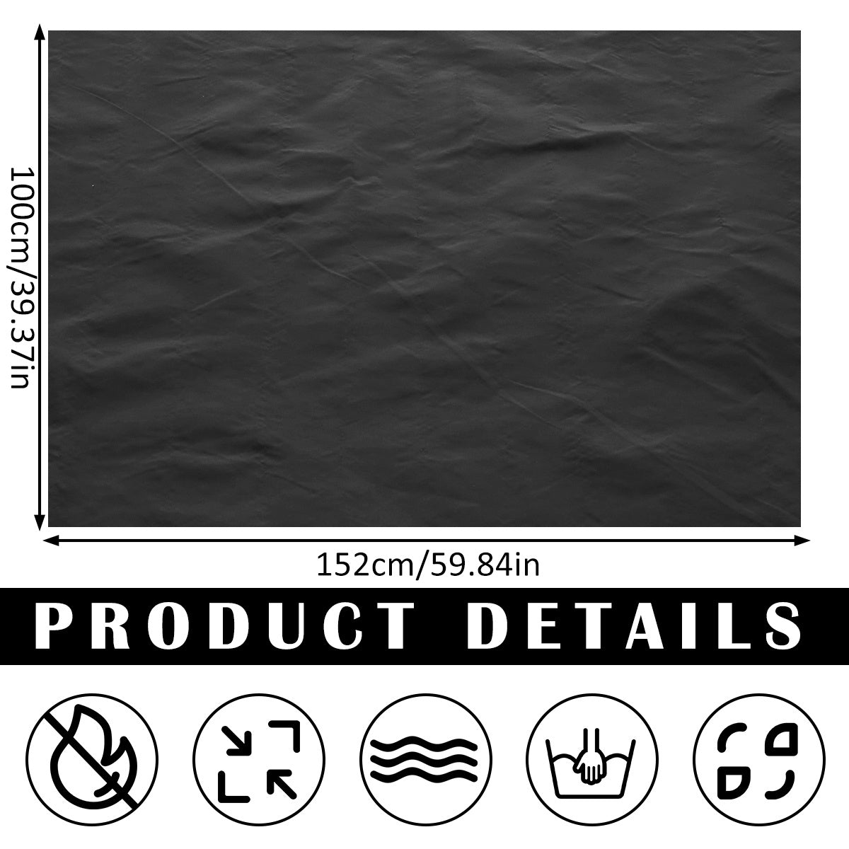 Portable Fireproof Grill Pad Square Heat Resistant Mat for Outdoor BBQ