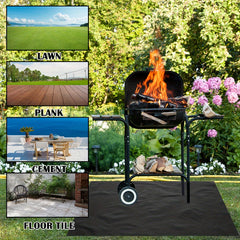 Portable Fireproof Grill Pad Square Heat Resistant Mat for Outdoor BBQ