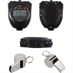Digital Sport Stopwatch & Whistle Sports Timer Clock Calendar LCD Display