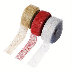 2M Transparent Mesh Christmas Ribbon for Gift Wrapping Party Decoration