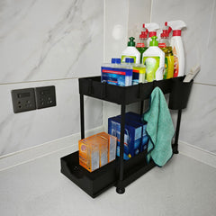 Sliding Storage Rack Kitchen Organizer Double Layer