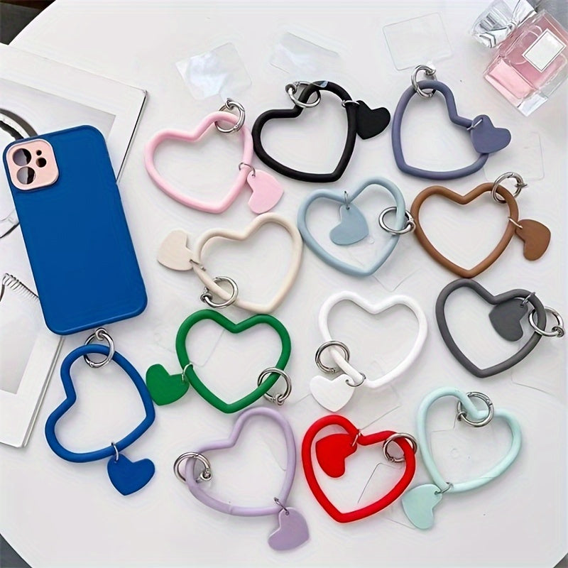3pcs Heart Shaped Silicone Keychain Bracelets for Outdoor Sports
