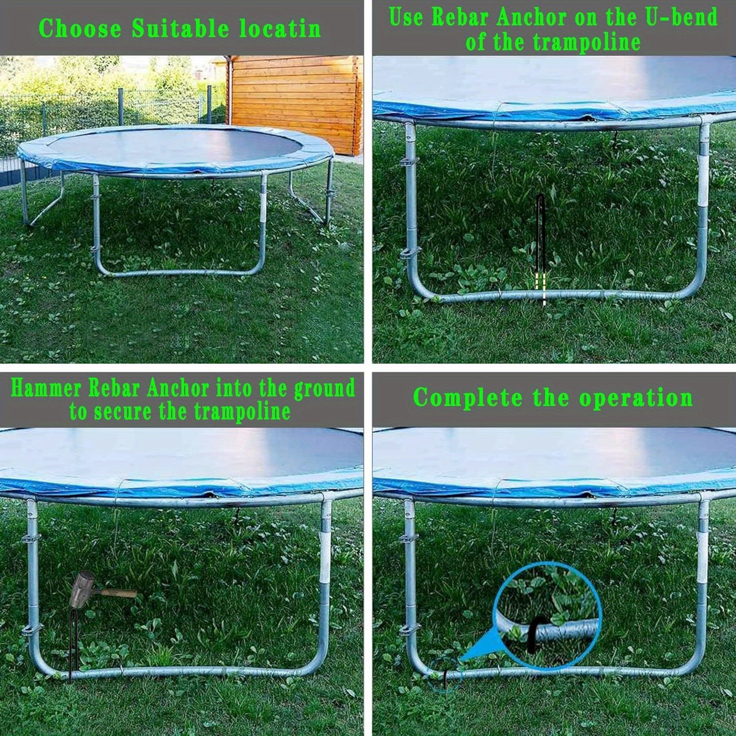 Trampoline Ground Nail Fixing Pile U-shaped Coated Steel Reinforcement