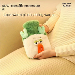 Funny Veggie Plush Hot Water Bottle for Winter, Explosion-proof, Thickened