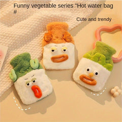 Funny Veggie Plush Hot Water Bottle for Winter, Explosion-proof, Thickened
