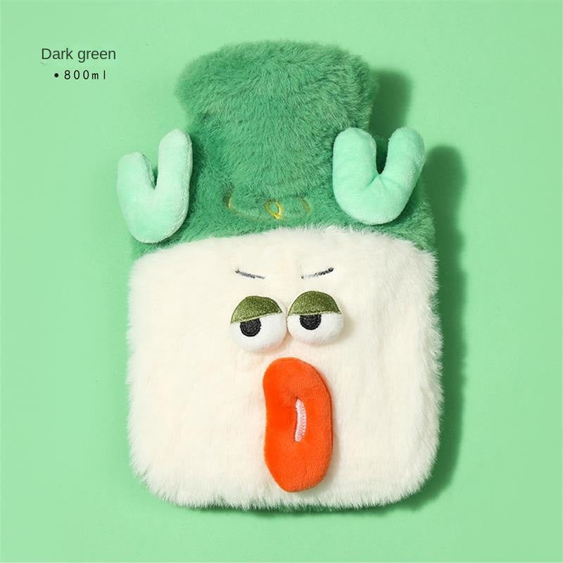 Funny Veggie Plush Hot Water Bottle for Winter, Explosion-proof, Thickened