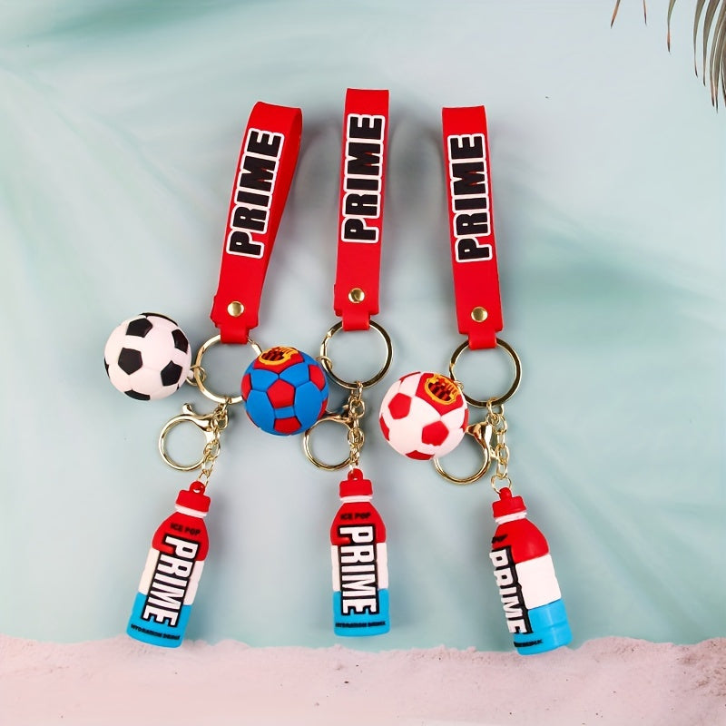PVC Football Bottle Doll Key Chain Decoration Gift