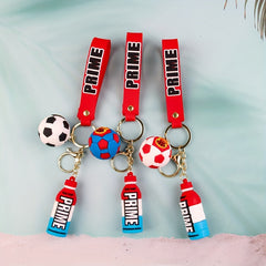 PVC Football Bottle Doll Key Chain Decoration Gift