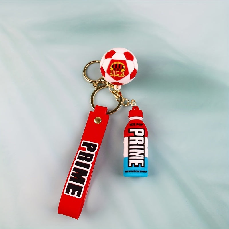 PVC Football Bottle Doll Key Chain Decoration Gift