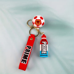 PVC Football Bottle Doll Key Chain Decoration Gift