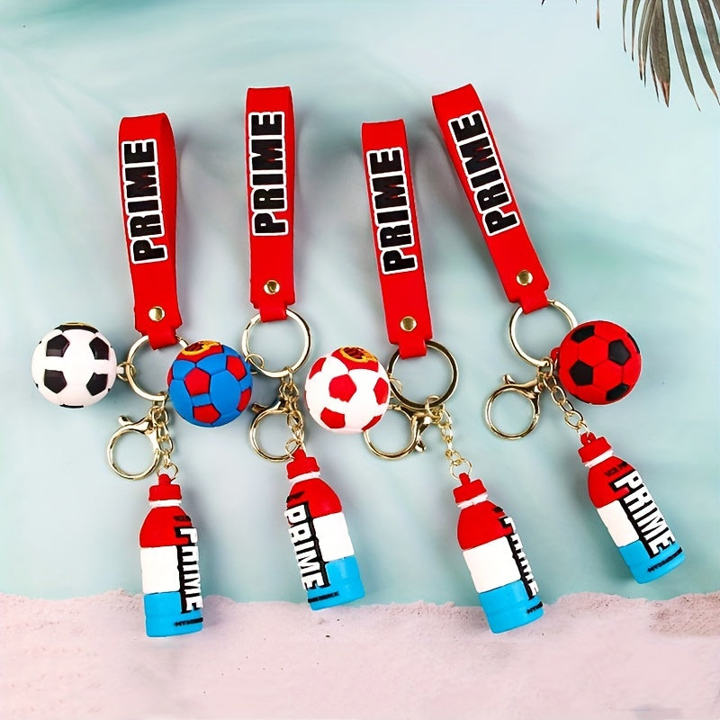 PVC Football Bottle Doll Key Chain Decoration Gift