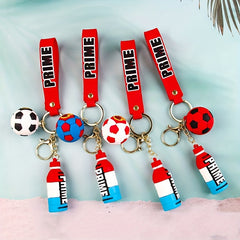 PVC Football Bottle Doll Key Chain Decoration Gift