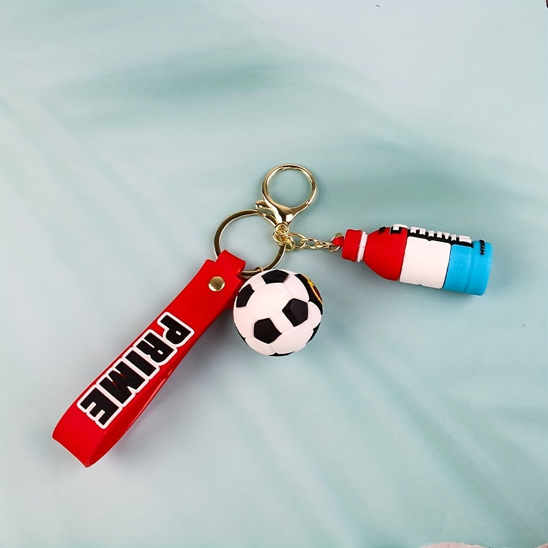 PVC Football Bottle Doll Key Chain Decoration Gift