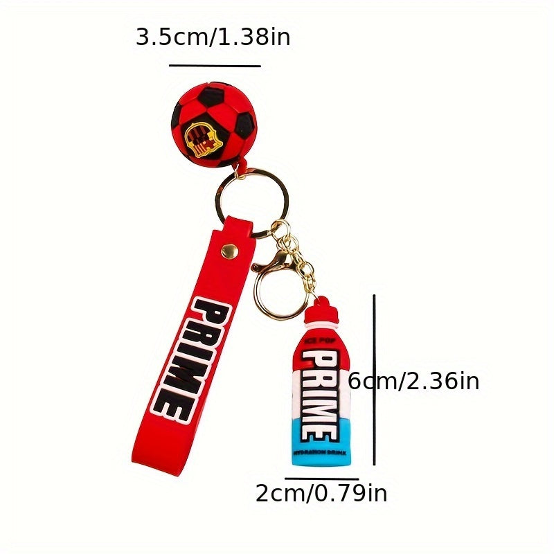 PVC Football Bottle Doll Key Chain Decoration Gift