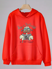 Girls Duck Man Print Hoodies Comfy Hooded Pullover Top With Pocket