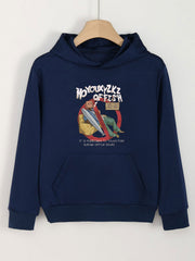 Girls Fishing Man Print Hoodies Comfy Hooded Pullover Top With Pocket