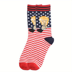 3 Pairs Star Striped Pattern Socks for Women Men