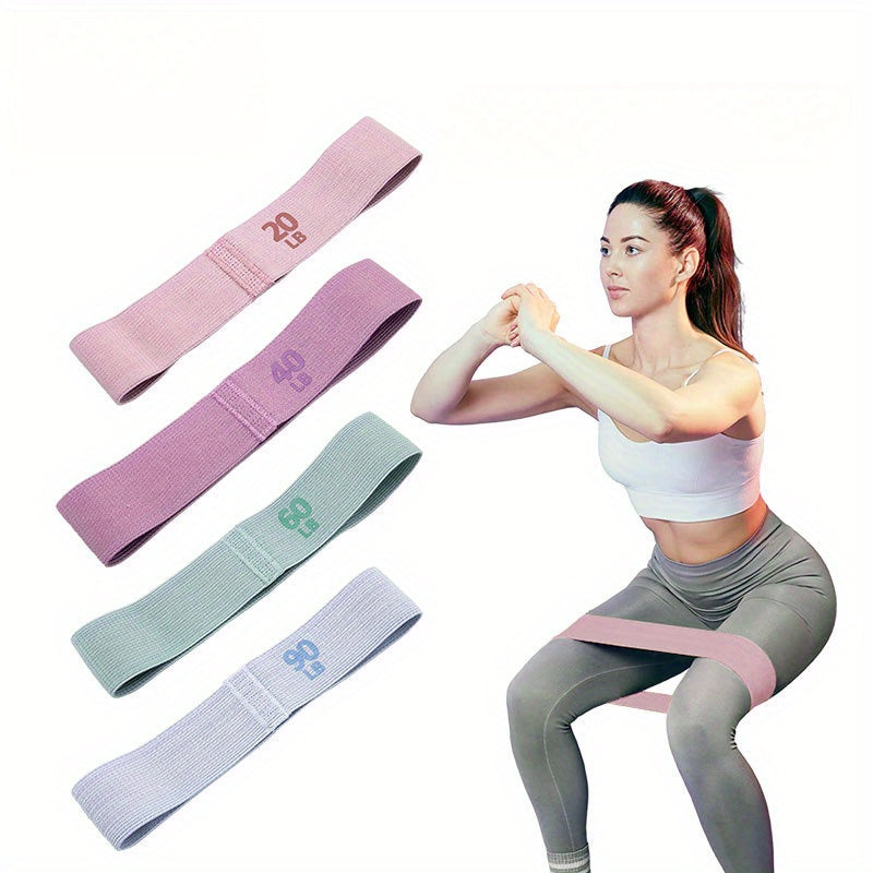4pcs Non slip Elastic Yoga Resistance Rope for Hip Lifting Strength Training