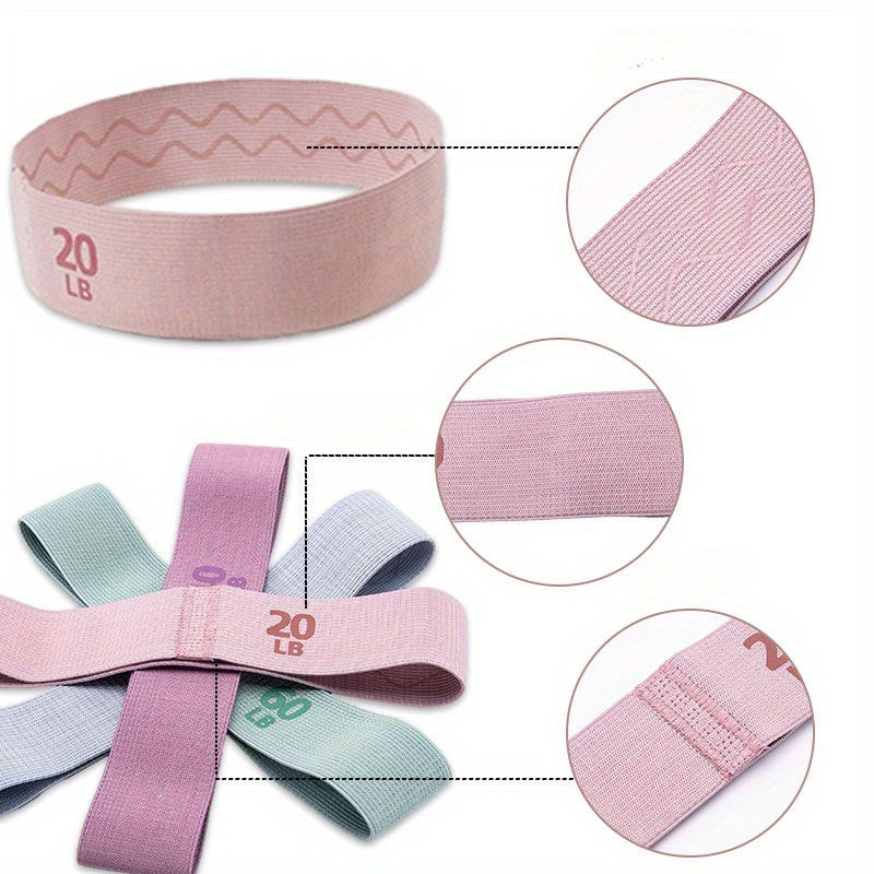 4pcs Non slip Elastic Yoga Resistance Rope for Hip Lifting Strength Training