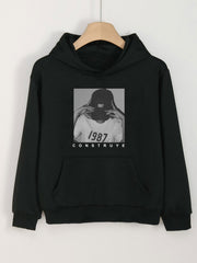 Girls Photo Print Hoodies Comfy Hooded Pullover Top With Pocket