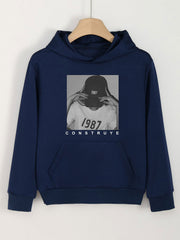 Girls Photo Print Hoodies Comfy Hooded Pullover Top With Pocket