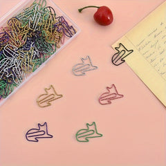 50pcs Cat Paper Clips Funny Bookmarks Scrapbook