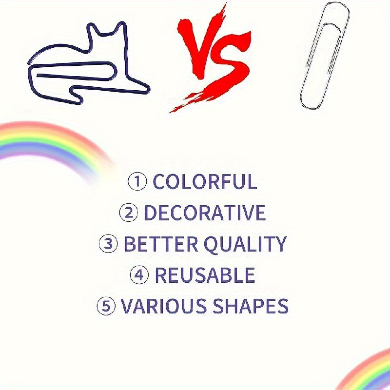 50pcs Cat Paper Clips Funny Bookmarks Scrapbook