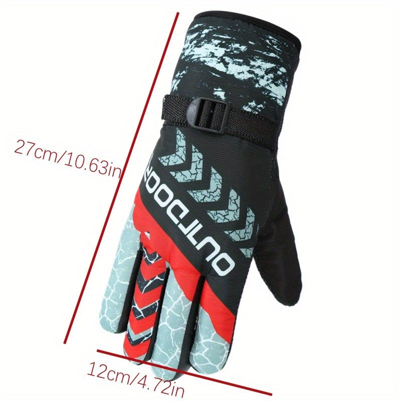 Winter Warm Gloves Thickened & Lengthened Skiing Gloves Non Slip Cycling Gloves