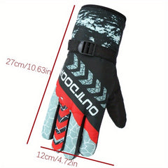 Winter Warm Gloves Thickened & Lengthened Skiing Gloves Non Slip Cycling Gloves