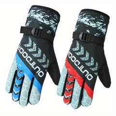 Winter Warm Gloves Thickened & Lengthened Skiing Gloves Non Slip Cycling Gloves
