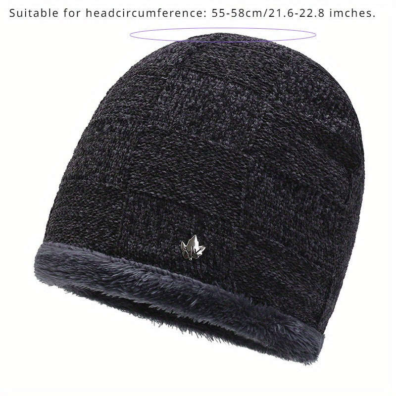 Winter Knitted Beanie Hat with Ear Protection for Outdoor Activities
