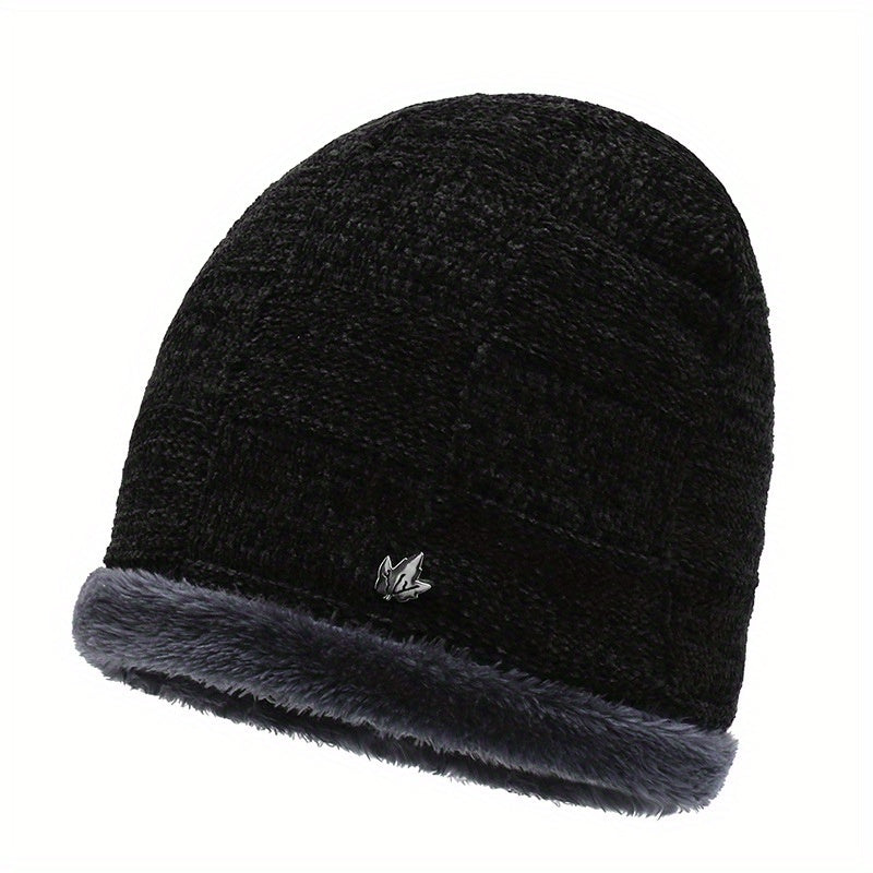 Winter Knitted Beanie Hat with Ear Protection for Outdoor Activities