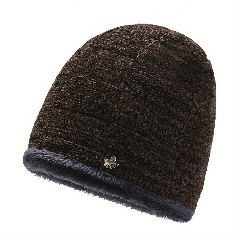 Winter Knitted Beanie Hat with Ear Protection for Outdoor Activities