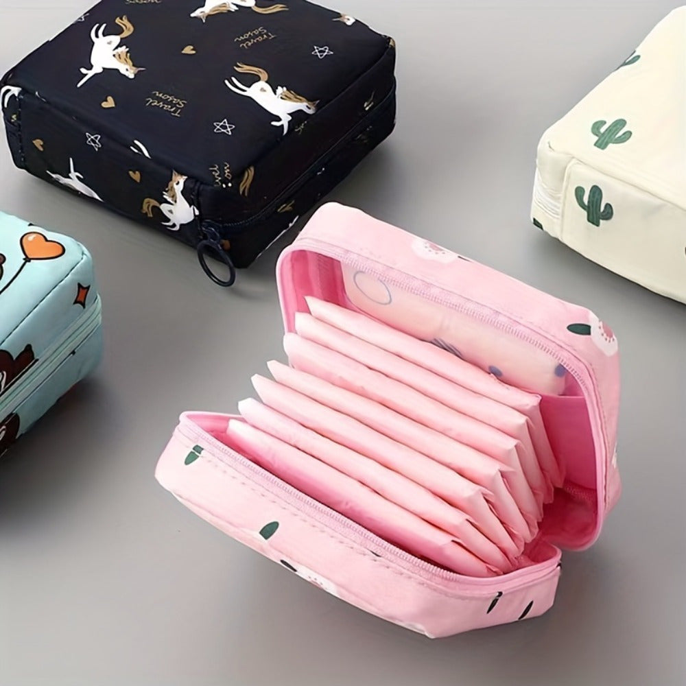2pcs Sanitary Napkin Storage Bag Portable Storage Bag Cosmetic Organizer