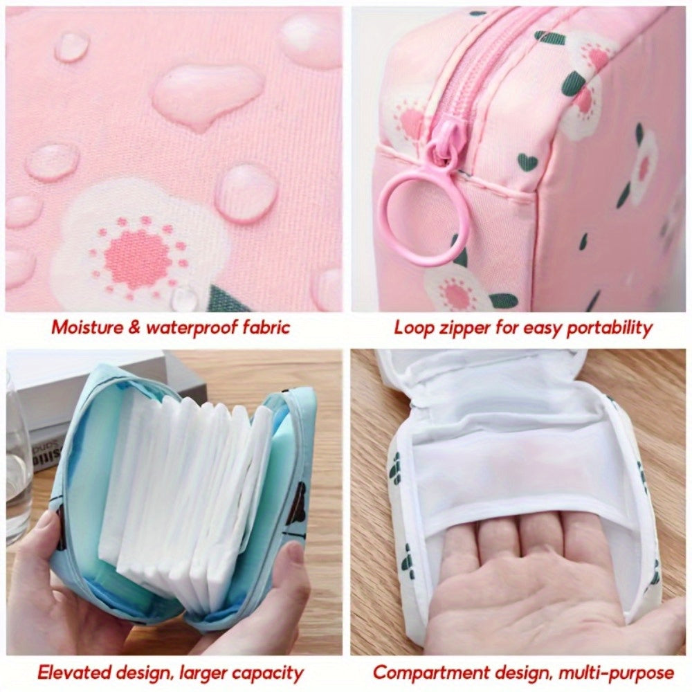 2pcs Sanitary Napkin Storage Bag Portable Storage Bag Cosmetic Organizer