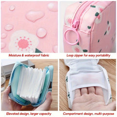2pcs Sanitary Napkin Storage Bag Portable Storage Bag Cosmetic Organizer