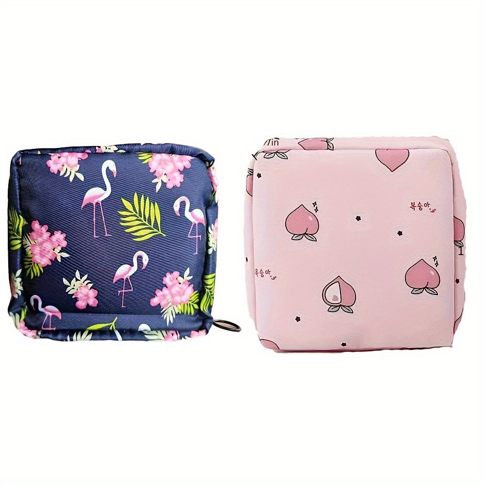 2pcs Sanitary Napkin Storage Bag Portable Storage Bag Cosmetic Organizer