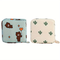 2pcs Sanitary Napkin Storage Bag Portable Storage Bag Cosmetic Organizer
