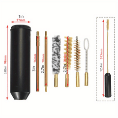 7pcs Portable Cleaning Kit Rod Brass Bristles Brush For Cal 38 357 9mm