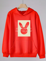 Girls Bunny & Letter Graphic Hoodies Hooded Sweatshirt Spring Fall Gift