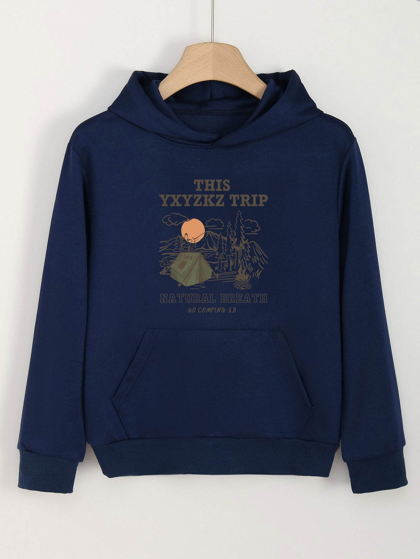 Camping Trip Graphic Hoodies Girls Comfy Hooded Sweatshirt With Pocket