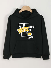 Letter Graphic Hoodies Girls Comfy Hooded Sweatshirt - Spring Fall Sports