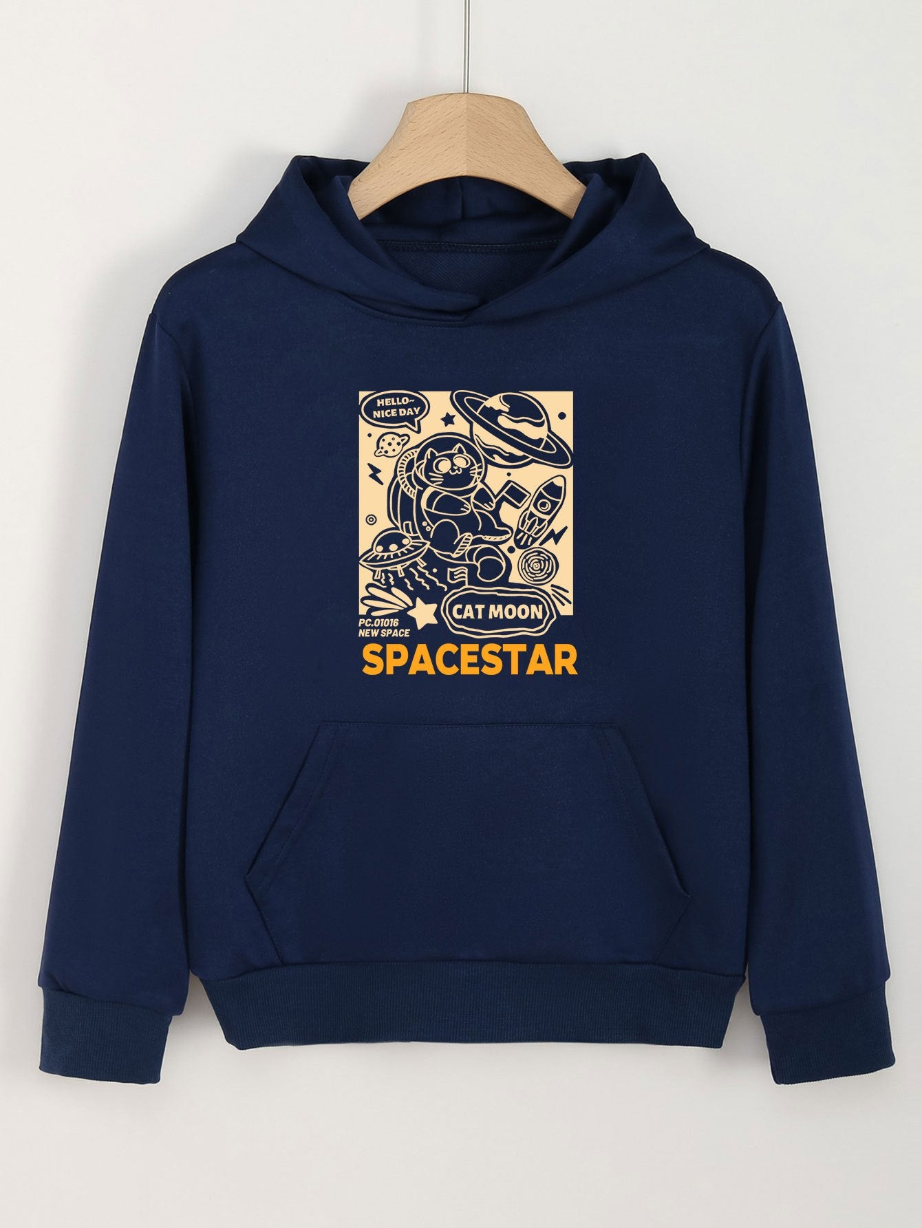 Astronaut Kitty Hoodie Girls Sweatshirt Spring Fall Sports Gift