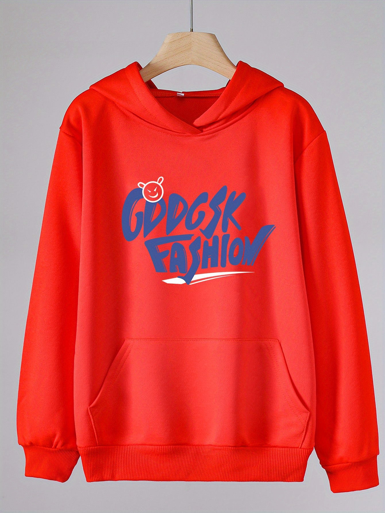 Letter Graphic Hoodies Girls Comfy Hooded Sweatshirt