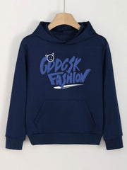 Letter Graphic Hoodies Girls Comfy Hooded Sweatshirt