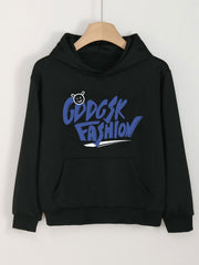 Letter Graphic Hoodies Girls Comfy Hooded Sweatshirt