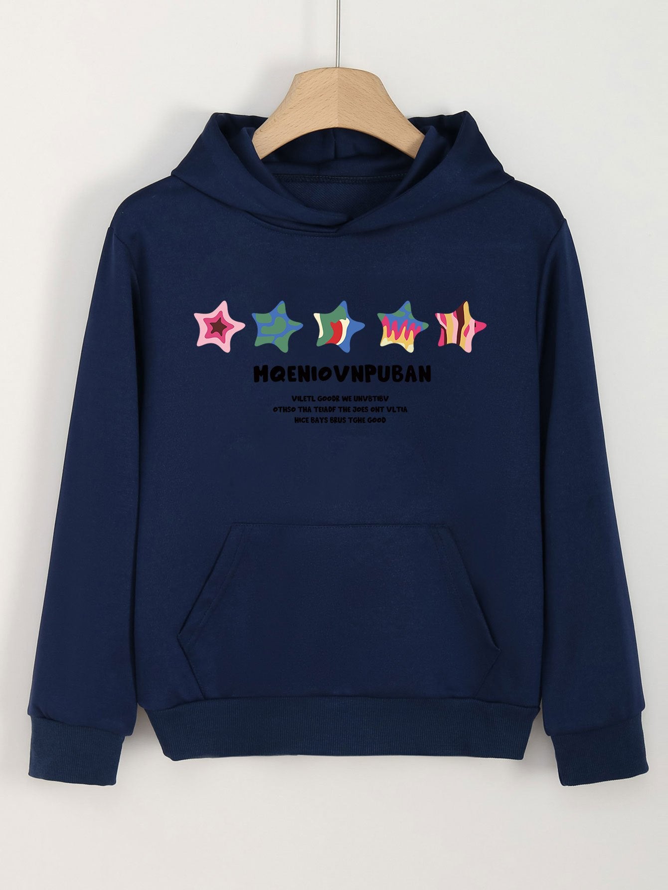 Creative Stars Graphic Hoodies Girls Comfy Hooded Sweatshirt With Pocket