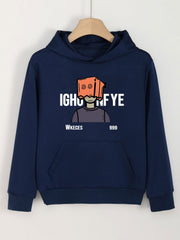 Box Head Man Graphic Hoodies Girls Comfy Hooded Sweatshirt With Pocket